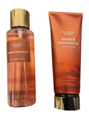 Victoria's Secret Amber Romance Fragrance Mist and Body Lotion Gift Set (Amber Romance)