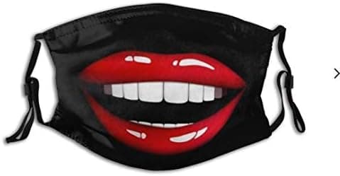 Character Flame Red Lips Face Mask Reusable Washbale Cloth Camping Mouth with 2 Filter for Unisex