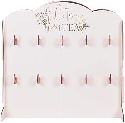 Ginger Ray Rose Gold Foiled Afternoon Tea Cup Stand Holder Holds 10, Let's ParTea