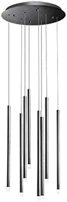 CraftThink LED Ceiling Light, Acrylic Linear Cluster Pendant Light Modern LED Ceiling Lamp for Stair in Black for Hallway Porch Kitchen Entryway Bedroom Dining Room, 8 Heads