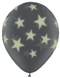Single Source Party Supplies - 11" Glow in the Dark Stars-A-Round Latex Balloons Bag of 5