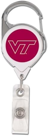 WinCraft NCAA Virginia Tech Hokies Retractable Premium Badge Holder, Team Color, One Size