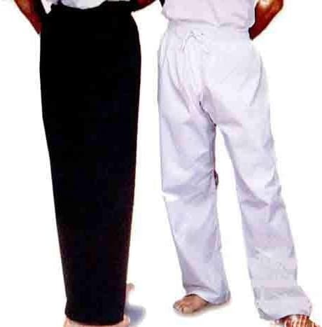 Black Belt Master Student Elastic Waist Martial Arts, Karate, Taekwondo Deluxe Poly/Cotton Pants (White, 00 fits 4' 45-55lbs)