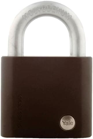 Yale Y300/63/127/1 Solid Steel Body Padlock with Molybdenum Steel Shackle and Rekeyable Cylinder, 2-1/2-Inch Wide
