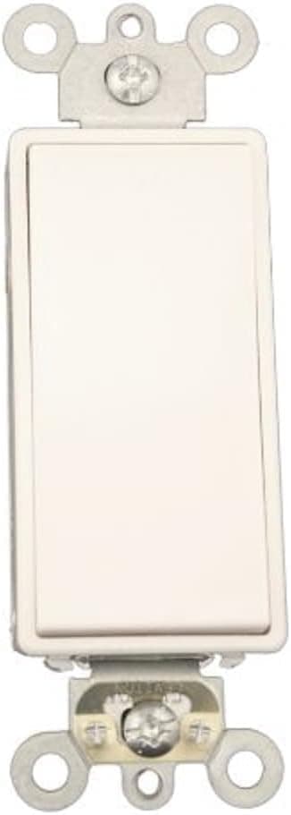 Leviton 5657-2W 15 Amp, 120/277 Volt AC Decora Plus Rocker, Single-Pole, Double Throw, Center OFF, Commercial Grade, Self Grounding, White