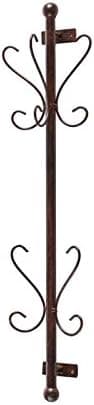Burnished Bronze-Finished Wall Mount Entryway Rack With 4-Hanging Hooks