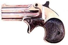 1866 Double Barrel .22 Caliber Blank Firing Replica Derringer - Silver