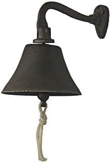 Hampton Nautical Cast Iron Hanging Ship's Bell 6" - Vintage Cast Iron Decoration - Metal Wall De