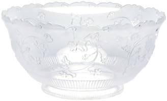 Kingzak Heavy Weight Bowl-8quart | Clear |Pack of 1 Plastic Punch Bowl, 8 Quart
