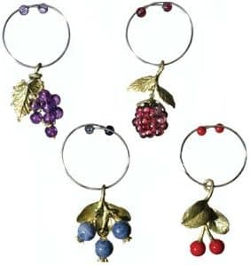 Table Art Fruit Wine Charms Set of 4