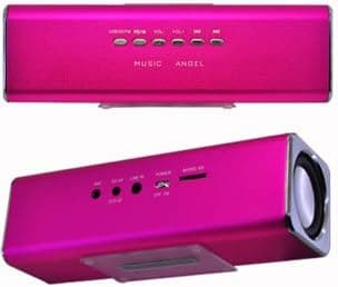 Music Angel Mini USB/SD/FM Speaker - Pink