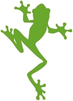 Applicable Pun Climbing Frog Amphibian Biology - Vinyl Decal for Outdoor Use on Cars, ATV, Boats, Windows and More - Lime Green 5 inch