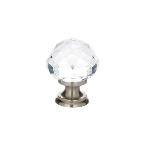 Emtek 86012 Diamond 1-1/4 Inch Diameter Round Cabinet Knob from the Crystal And, Satin Nickel
