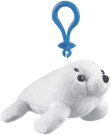Wildlife Tree 5 Inch Harp Seal Pup Stuffed Animal Clips for Kids Backpack Toy