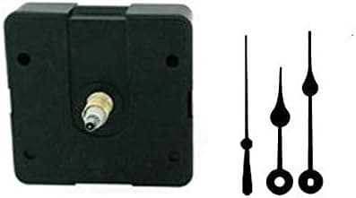 Quartz Clock Mechanism Movement Kit with 4" Black Spade Hands for Dials up to 3/16"