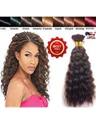 Hot selling Wet N Wavy Bulk hair, Top Quality Synthetic Fibers, Bulk Hair for Micro Braiding or Crochet Braiding, Super Bulk Style 2 Packs (4 Bundles) Deal, Length 18 Inch Color Dark Brown #2