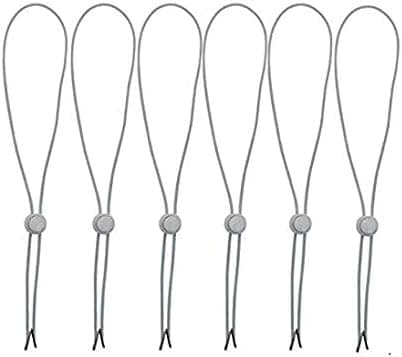 DNHCLL 6PCS White Hat Flexible Removable Chin Cord Windproof Strap Clip Adjustable Cord Fastener for Golfing, Fishing, Boating, Sailing, and Other Sports