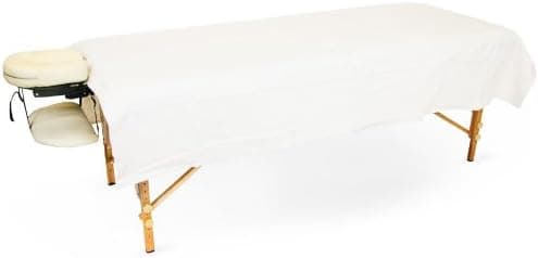 Flannel Flat Sheet for Massage Tables (White, 1 Sheet)