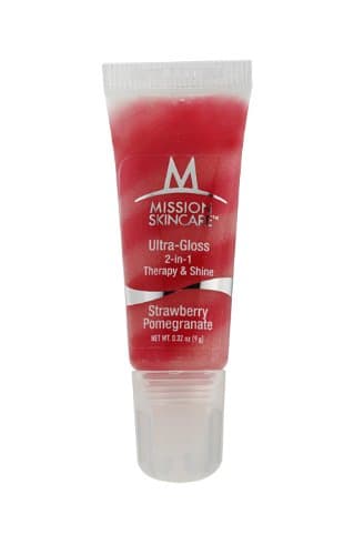 MISSION Skincare Ultra-Gloss 2-in-1 Therapy & Shine, Strawberry Pomegranate.32-Ounce Tube