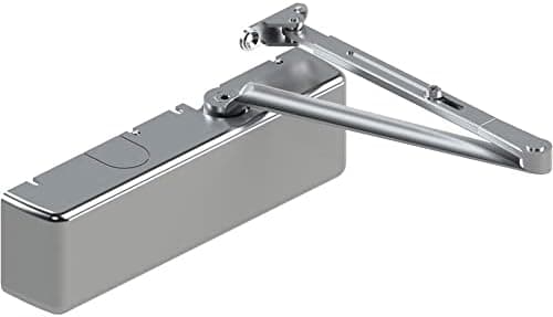Hager 5100 Series Cast Iron Grade 1 Heavy Duty Surface Door Closer, Multi-Mount, 1–6 Adjustable Spring Size, Sprayed Aluminum Finish