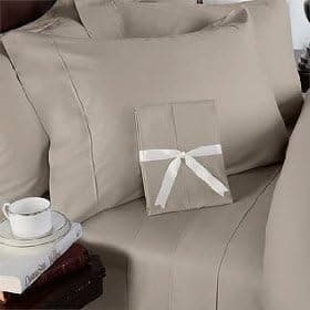 HC COLLECTION Egyptian Quality Wrinkle Resistant Ultra Luxurious Soft Sheet Set Deep Pocket, California King, Taupe