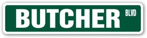 SignJoker] Butcher Street Sign Gift Meat Cutter Supermarket Seafood Market Shop Master Wall Plaque Decoration