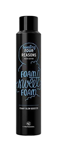 FOUR REASONS Black Edition Foamy Blow Booster, Hair Lift Volume Spray for Women & Men, Voluminous Hair, Hair Thickener for Airy Volume - 6.8 Ounce
