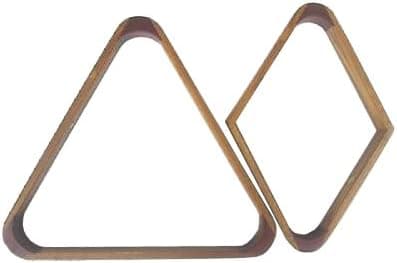 Iszy Billiards 15 + 9 Wood Pool Table - Billiard Ball Rack Mahogany Finish