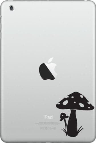 Magic Mushrooms - iPad MINI - Vinyl Decal Sticker - Copyright © 2014 - Yadda-Yadda Design Co. (2"w x 2.5"h) (BLACK)