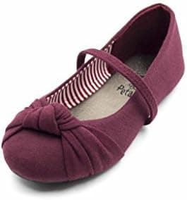 Simply Petals Girls Classic Comfortable Dainty Slip On Knotted Ballerina Mary Jane Flats (Toddlers/Little Girls)