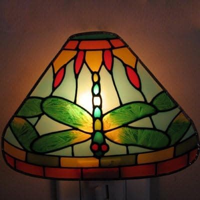 Stained Glass Lamp Night Light DRAGONFLY