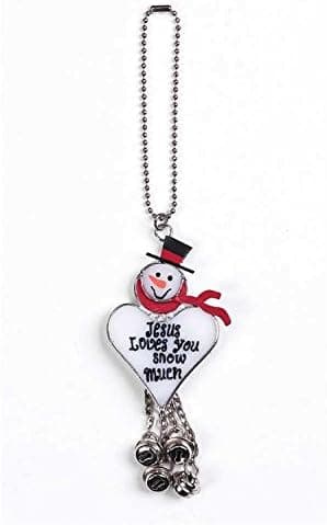 Jesus Loves You Snow Much Rearview Mirror Chimes