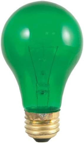 Bulbrite 25A/TG 25-Watt Incandescent Standard A19, Medium Base, Transparent Green [4 Pack]