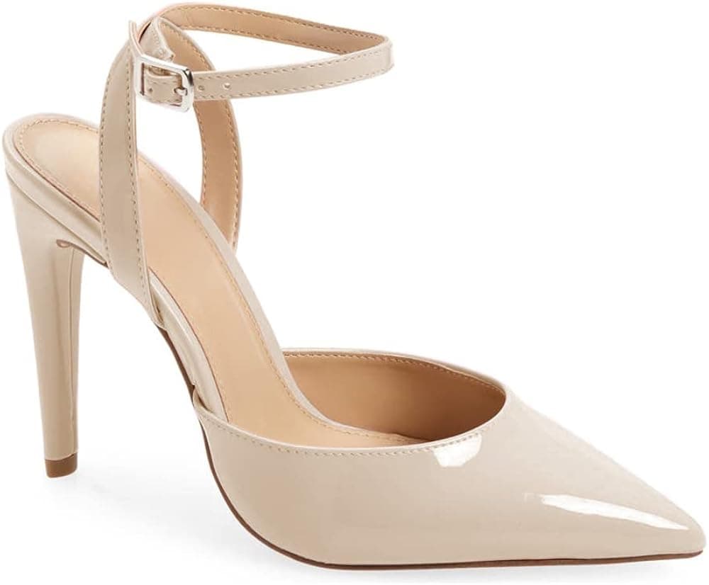 Mskilder Women's Pumps Ankle Strap Slingback Closed Toe High Stiletto Heels Dress Sandals