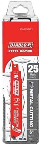 Diablo Steel Demon Metal Cutting Saw Blade - 25-Pk. 6in. 14/18 TPI, for Thin to Medium Metals, Model Number DS0614BF25