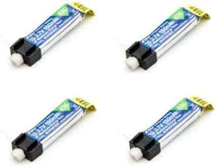 4-Pack of E-flite 3.7 Volt 150mAh 25C Lipos for Blade mCX mCX2 mSR mSR X Nano QX Nano CPX UMX AS3Xtra