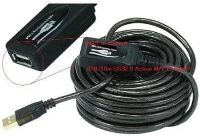 Mount-It! 32ft 10M USB 2.0 A Male to A Female Active Extension/Repeater Cable (Kinect & PS3 Move Compatible Extension)