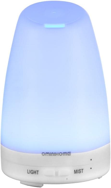Aromatherapy Essential Oil Diffuser 400ml with 7 Changing LED Colors, Dark Wood Grain Large Fragrance Diffuser, Ominihome Cool Mist Humidifier with Timer, for Yoga/Bedroom/Living Room/Study/Baby