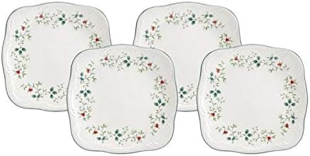 Pfaltzgraff Winterberry Set of 4 Square Salad Plates, 8-1/2-Inch