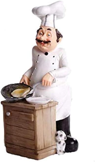 SMANTA Making Pancake Decorative Chef Figurine - Resin Home Countertop Table Decoration for Country Cottage Decor & Gourmet Kitchen Decorations
