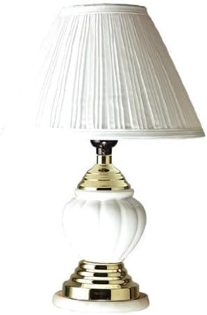 White Ceramic Base Linen Shade Table Lamp