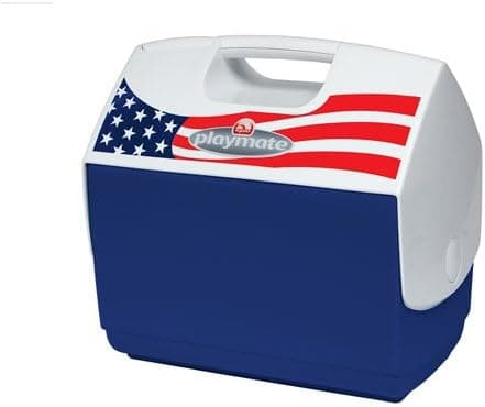 16 quart Fishing Camping Stars and Stripes cooler Can Trademark tent-shaped lid