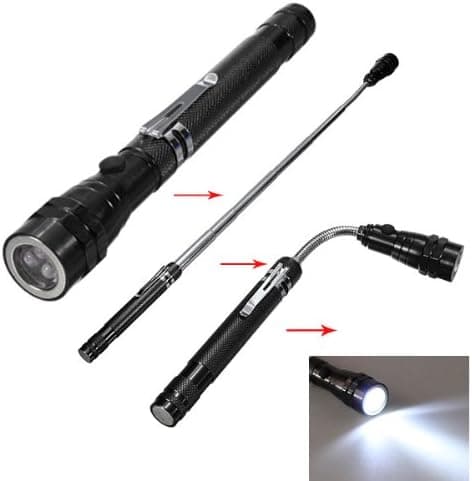 3x LED Telescopic Flexible Magnetic Pick Up LED Flashlight (Red)