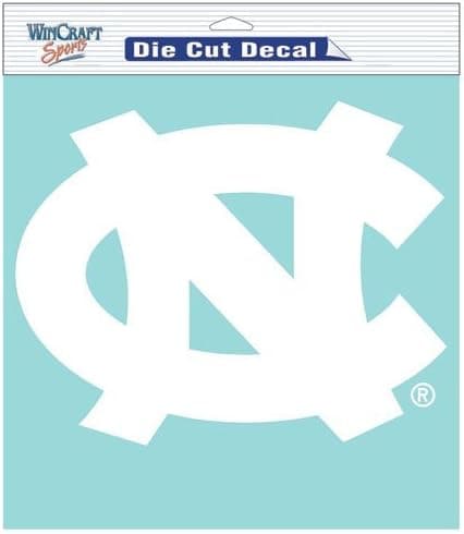 North Carolina Tarheels 8x8 White Die-Cut Auto Decal