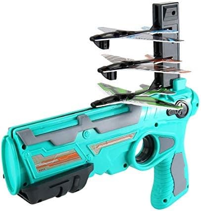 Asmoda 2021 New Hot Toy - Catapult Plane,One-Click Ejection Model Foam Airplane with 4 Pcs Glider Airplane Launcherfor Outdoor.Outdoor Sport Game Toy Gifts for Kids.(Yellow