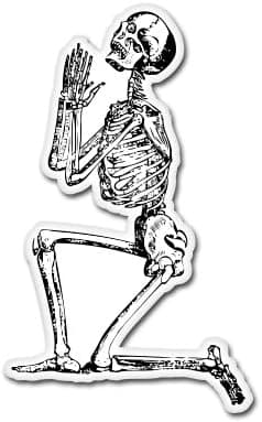 AK Wall Art Praying Skeleton Vinyl Sticker - Car Window Bumper Laptop - Select Size