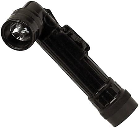 Fury Mustang Military G.I. Style Angle Head Flashlight with Metal Belt Clip, 7-Inch, Black