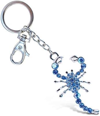 Puzzled Blue Scorpion Sparkling Charm Keychain