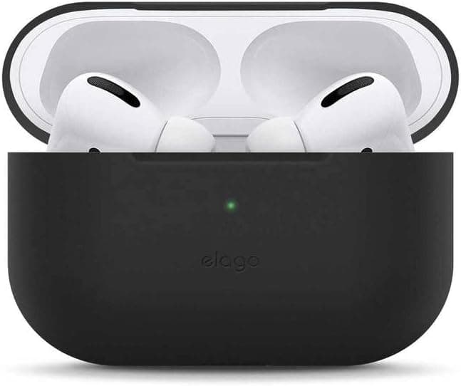 elago Silicone Cover Compatible with Apple Pro Case - Supports Wireless Charging, Anti-Slip Coating, Great Protection, Slim and Lightweight (Black)