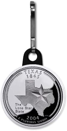 TEXAS State Quarter Mint Image 1 inch Zipper Pull Charm